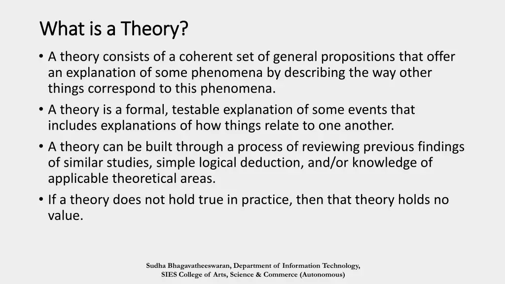 what is a theory what is a theory