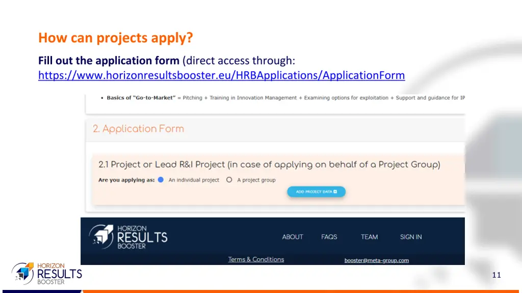 how can projects apply 1