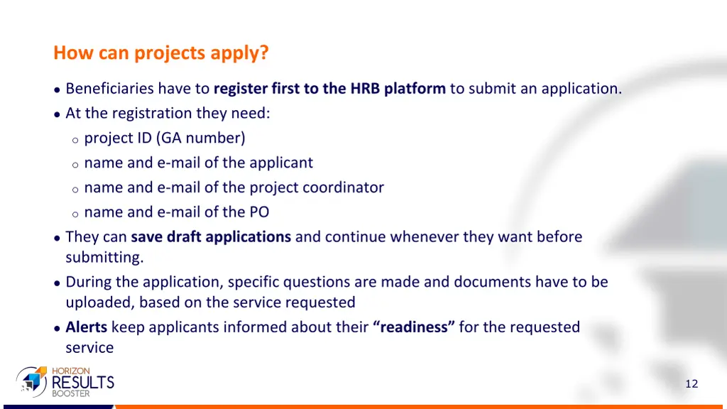 how can projects apply 2