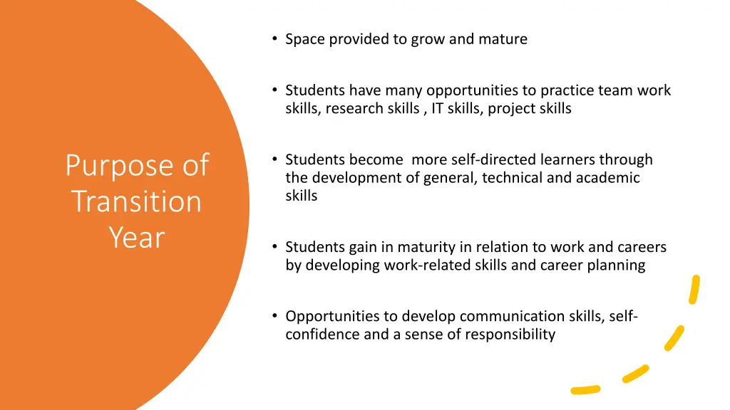 space provided to grow and mature