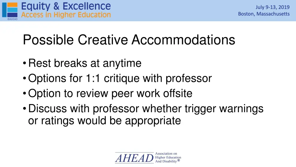 possible creative accommodations
