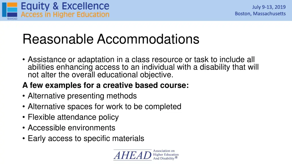 reasonable accommodations