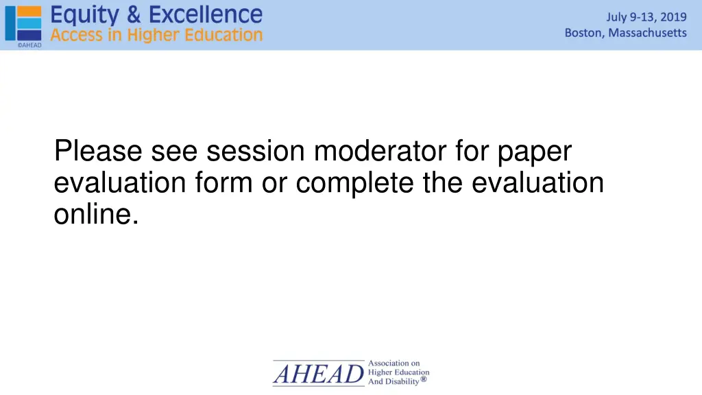 session evaluation
