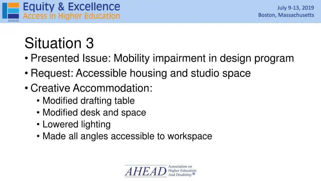 situation 3 presented issue mobility impairment
