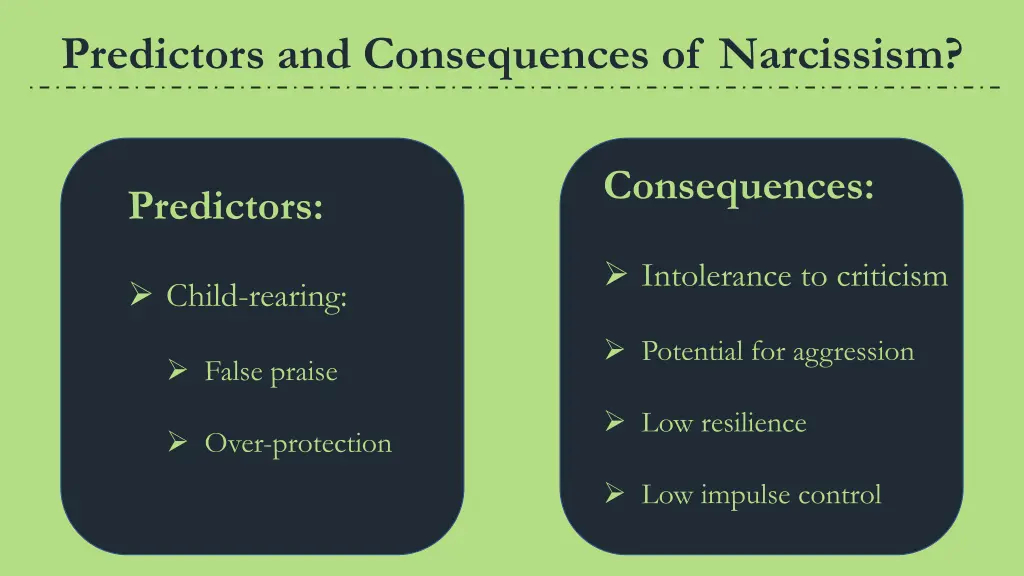 predictors and consequences of narcissism