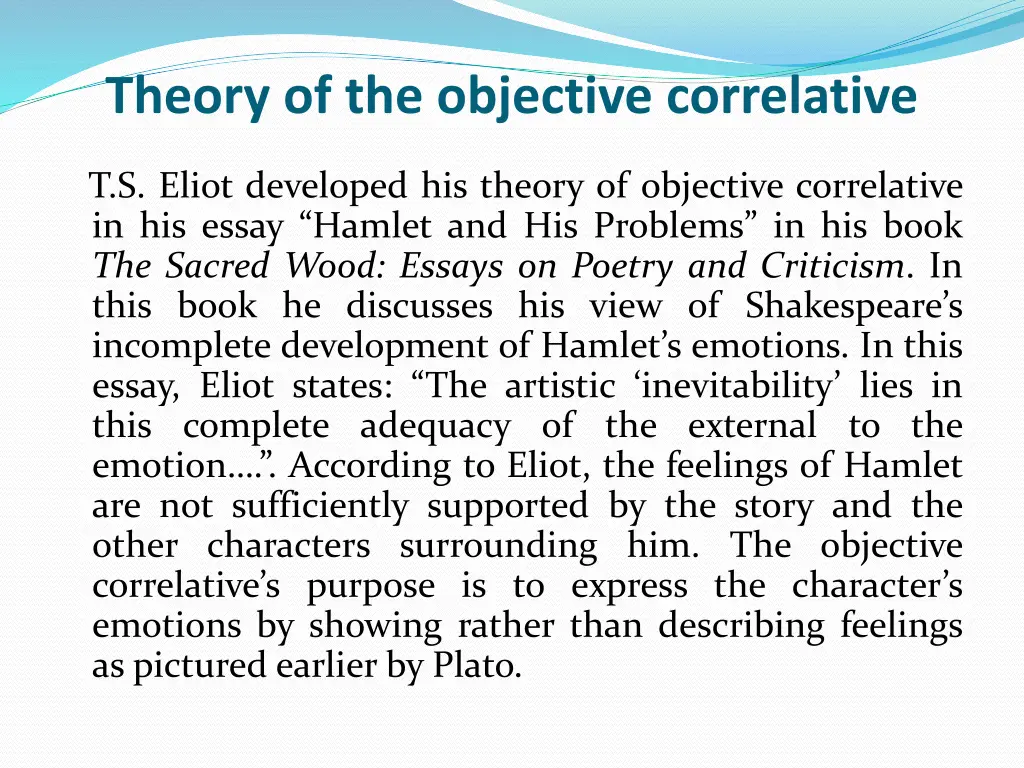 theory of the objective correlative