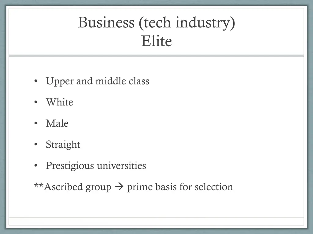 business tech industry elite
