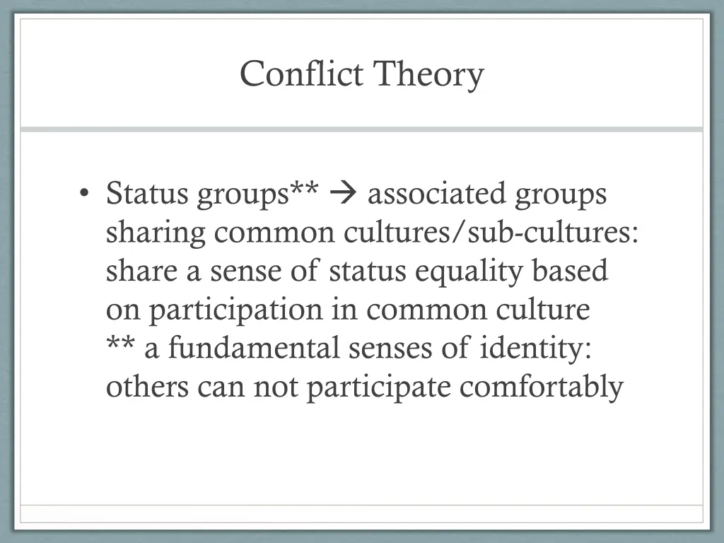 conflict theory