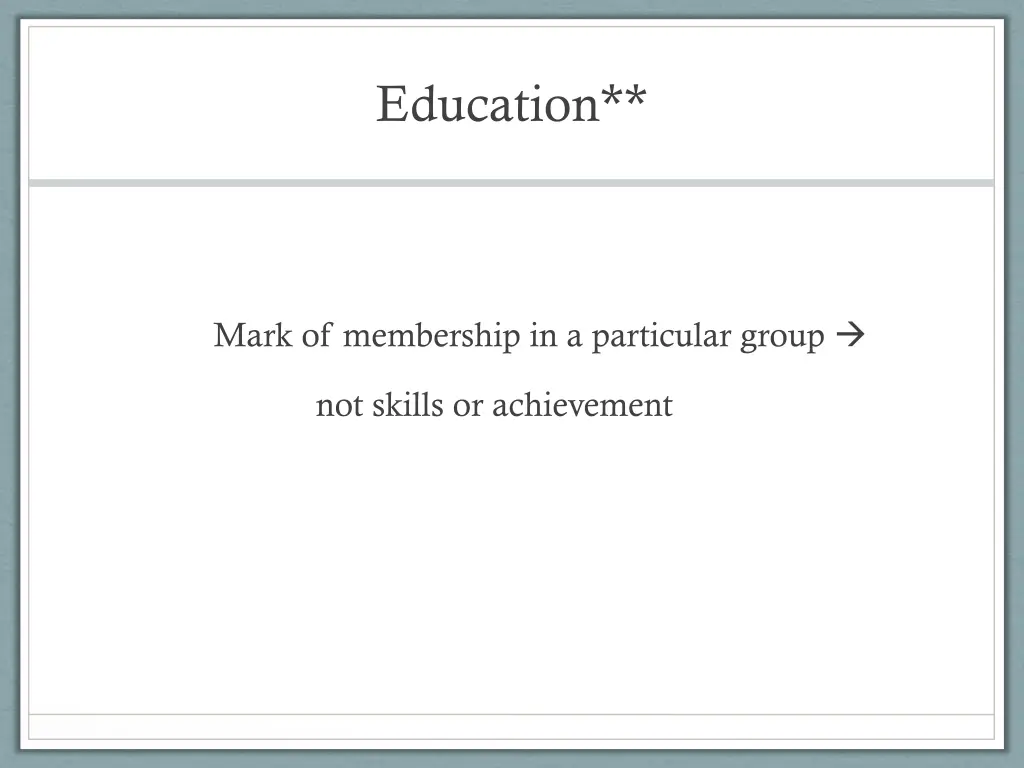 education