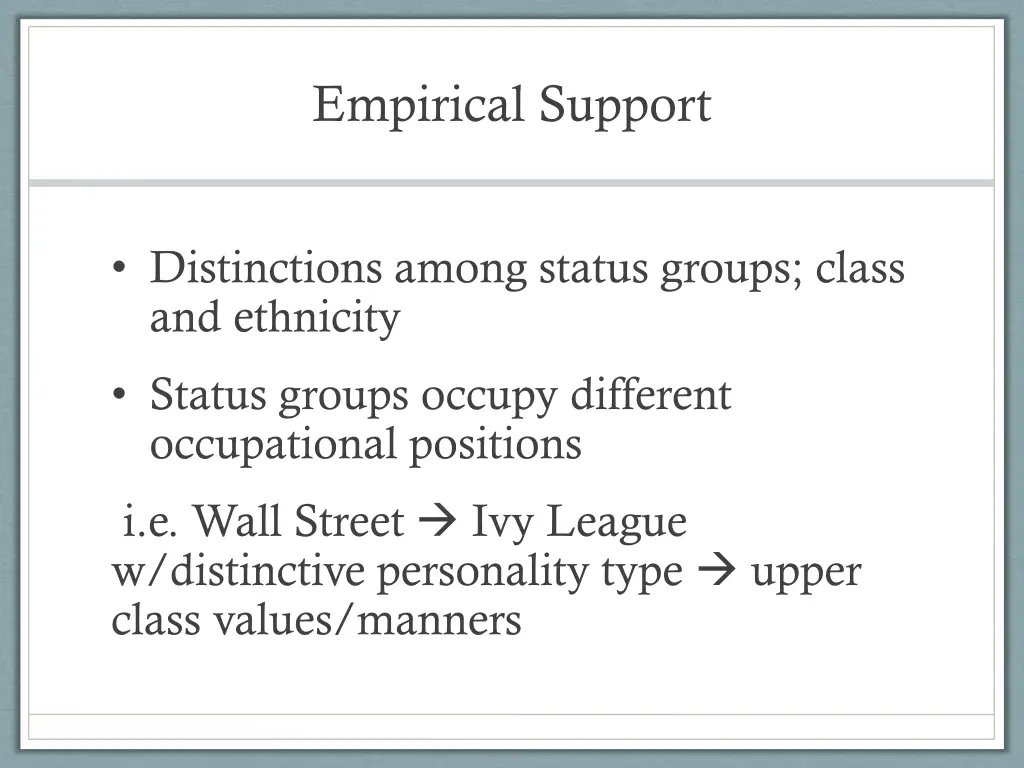 empirical support