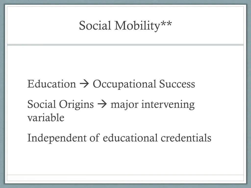 social mobility