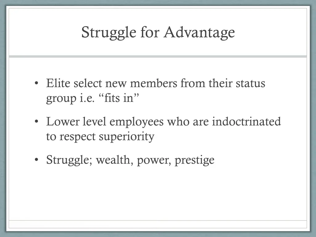 struggle for advantage