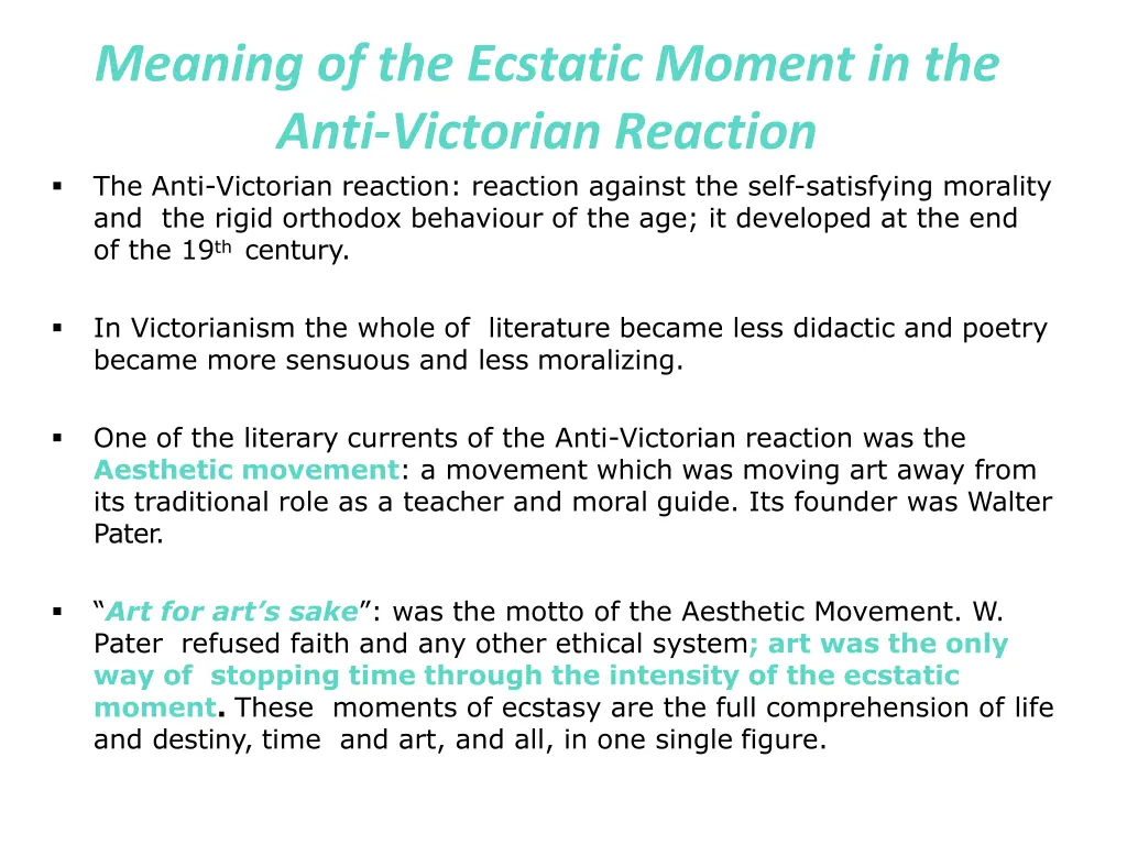 meaning of the ecstatic moment in the anti