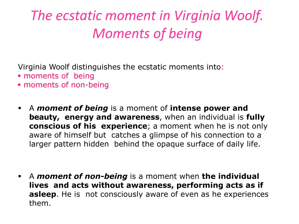 the ecstatic moment in virginia woolf moments