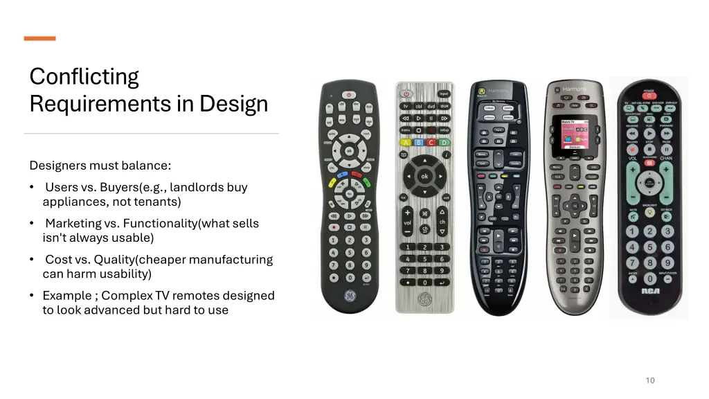 conflicting requirements in design