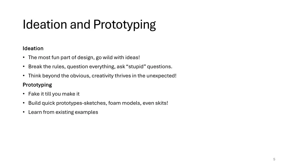 ideation and prototyping