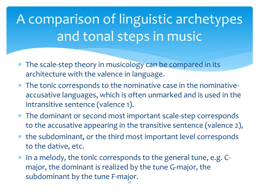 a comparison of linguistic archetypes and tonal