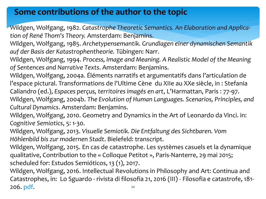 some contributions of the author to the topic
