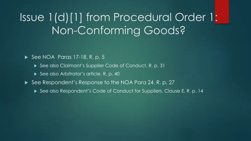 issue 1 d 1 from procedural order