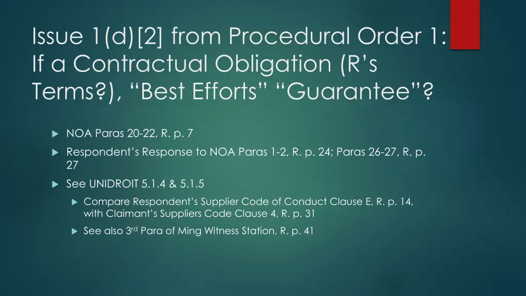 issue 1 d 2 from procedural order