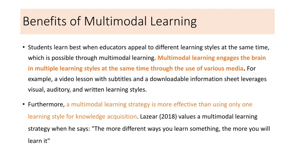 benefits of multimodal learning