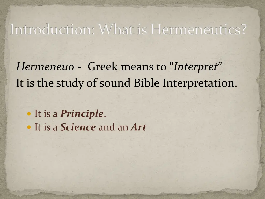 introduction what is hermeneutics