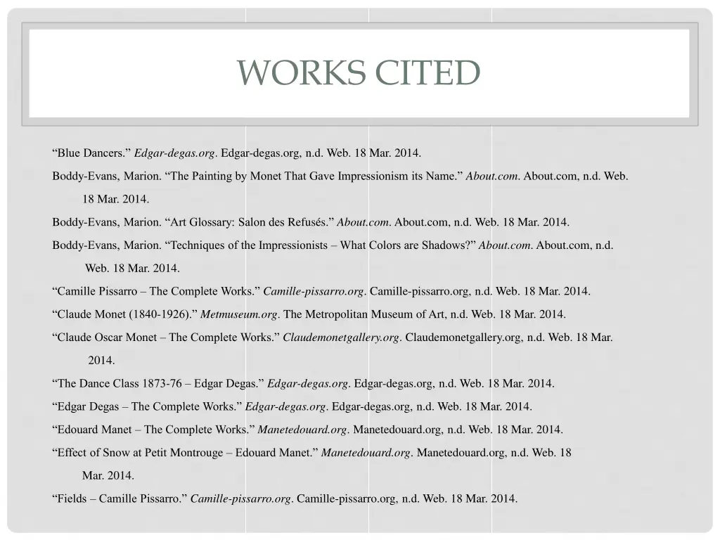 works cited
