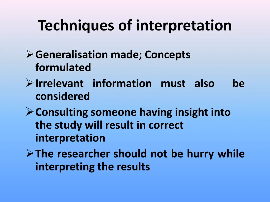 techniques of interpretation