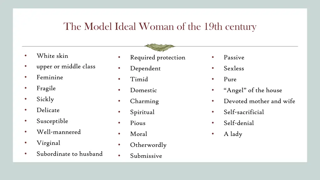 the model ideal woman of the 19th century