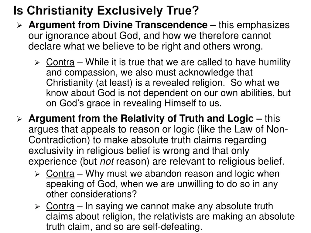 argument from divine transcendence this