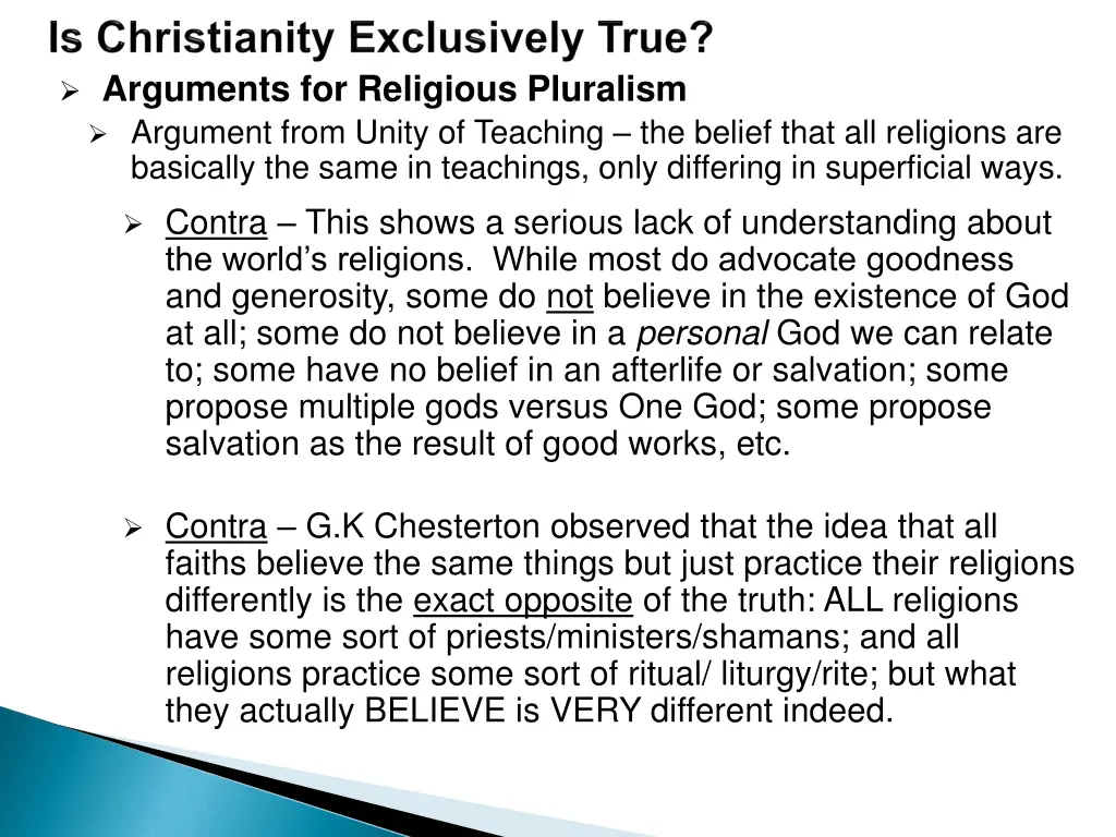 arguments for religious pluralism argument from