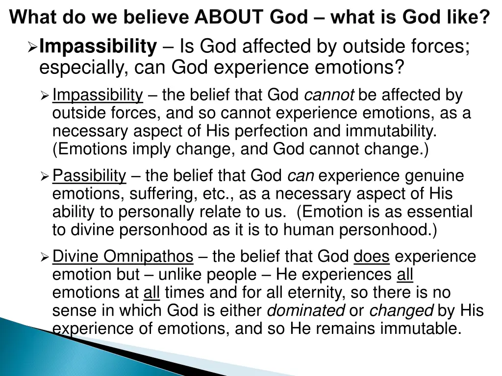 impassibility is god affected by outside forces