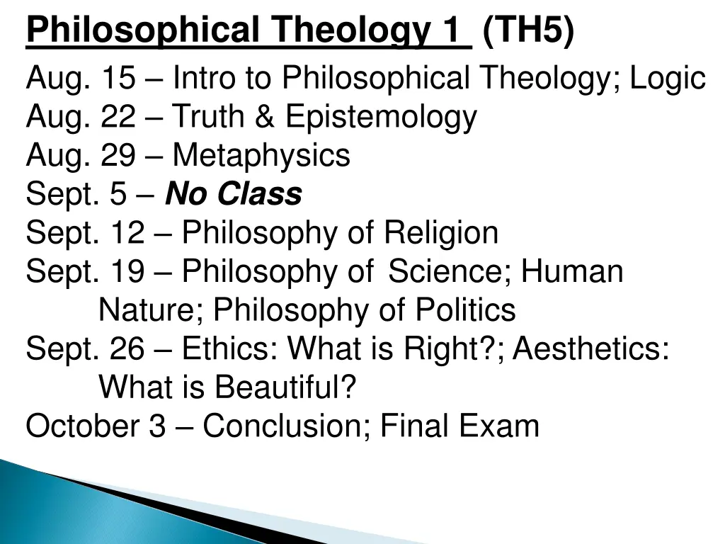 philosophical theology 1 th5 aug 15 intro