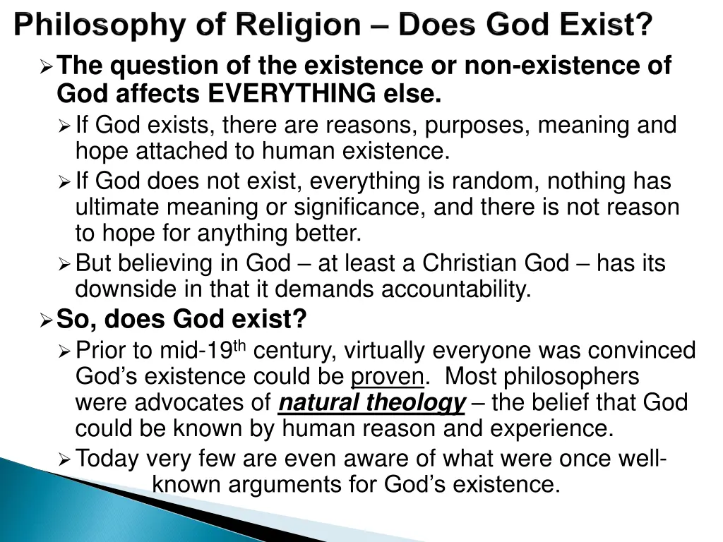 the question of the existence or non existence