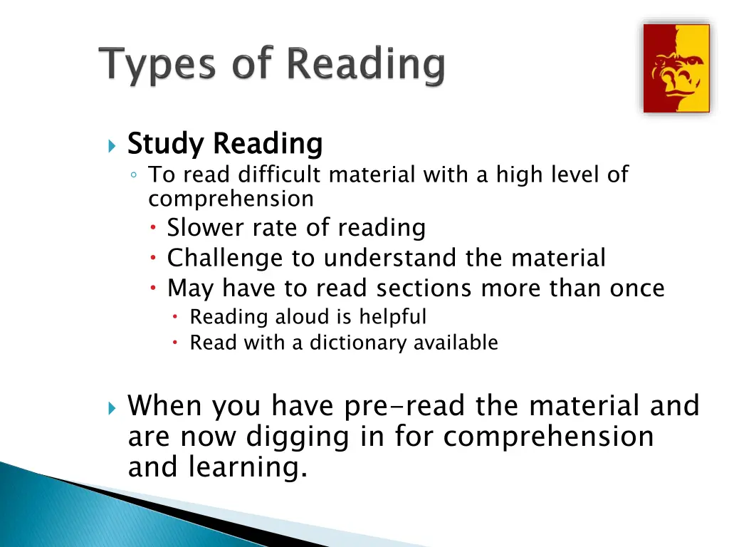 study reading to read difficult material with