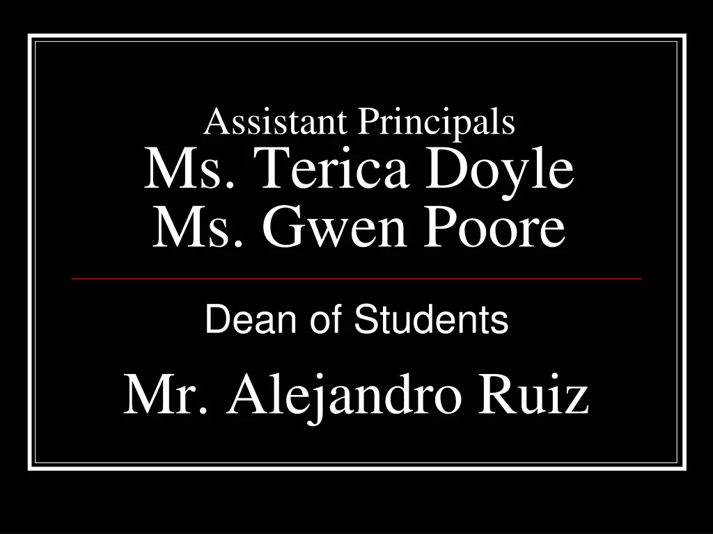 assistant principals ms terica doyle ms gwen poore
