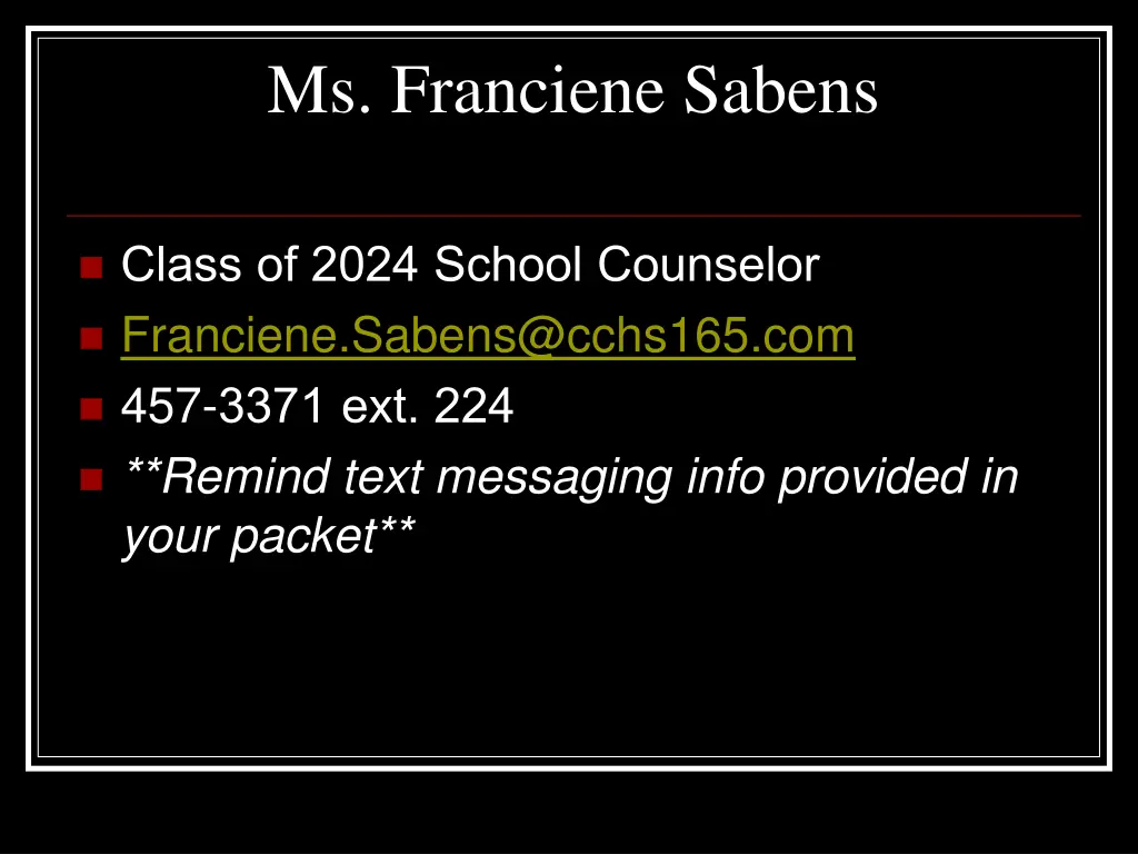 ms franciene sabens