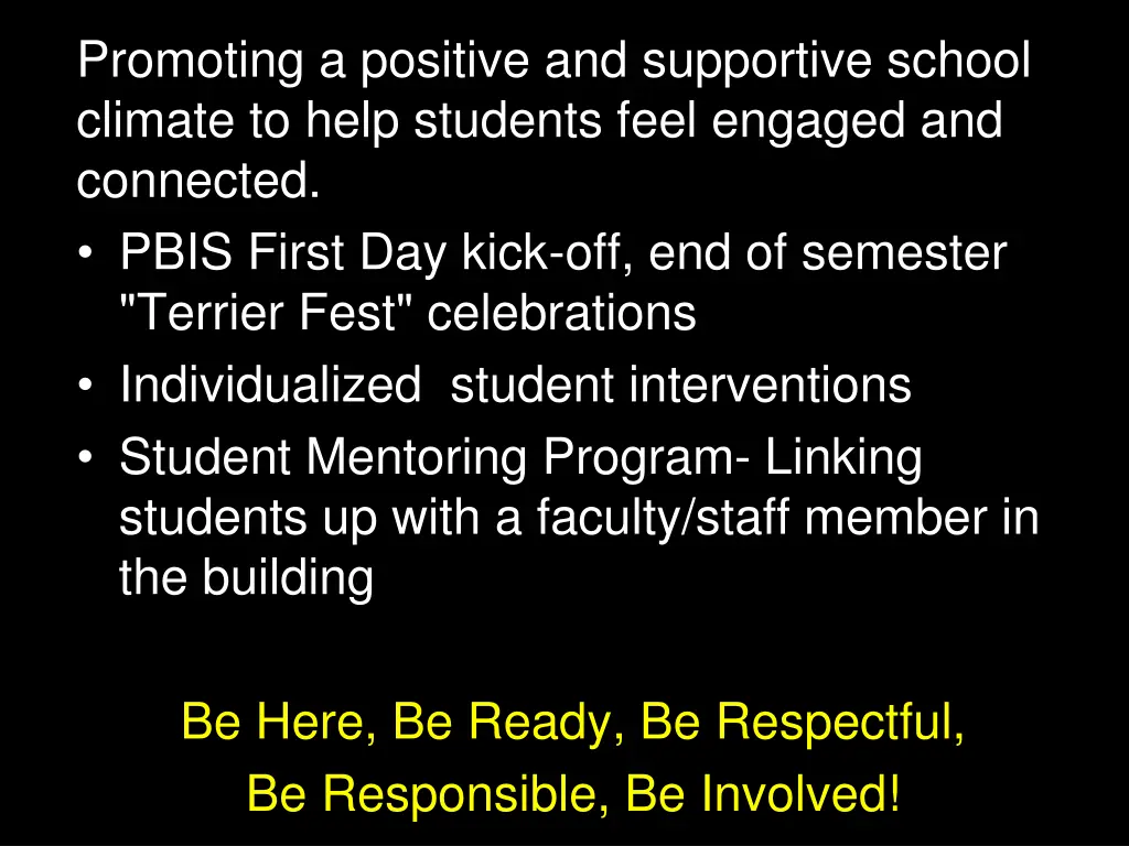 promoting a positive and supportive school