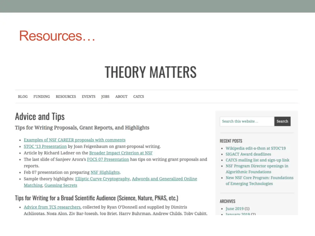 resources