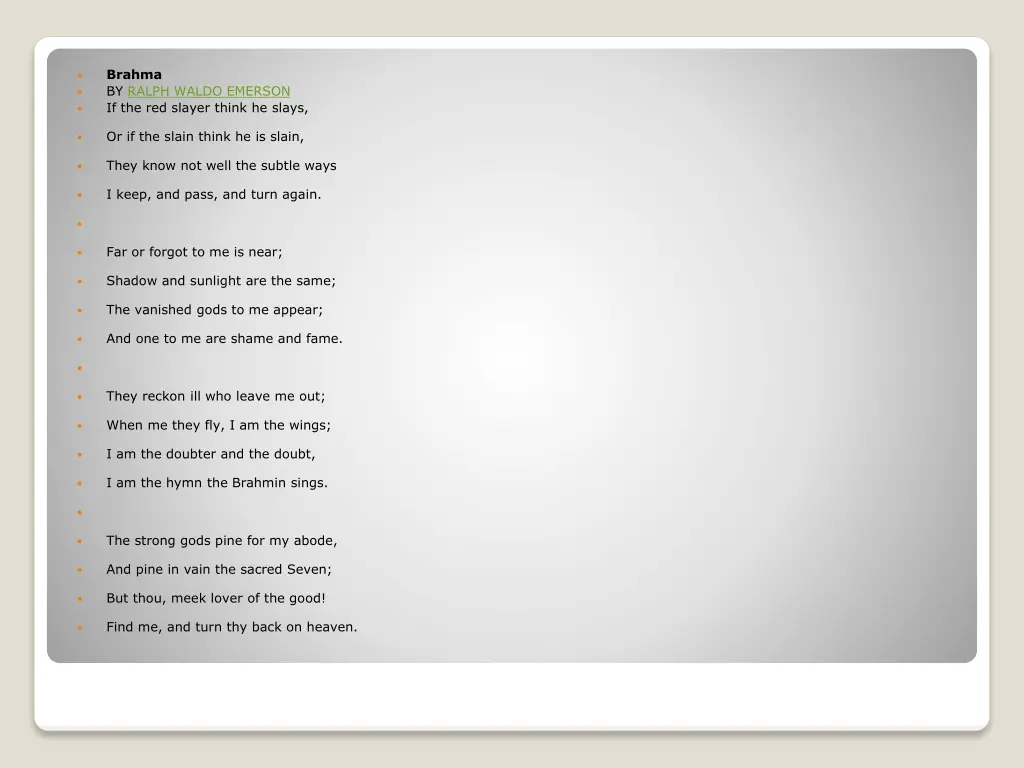 brahma by ralph waldo emerson if the red slayer