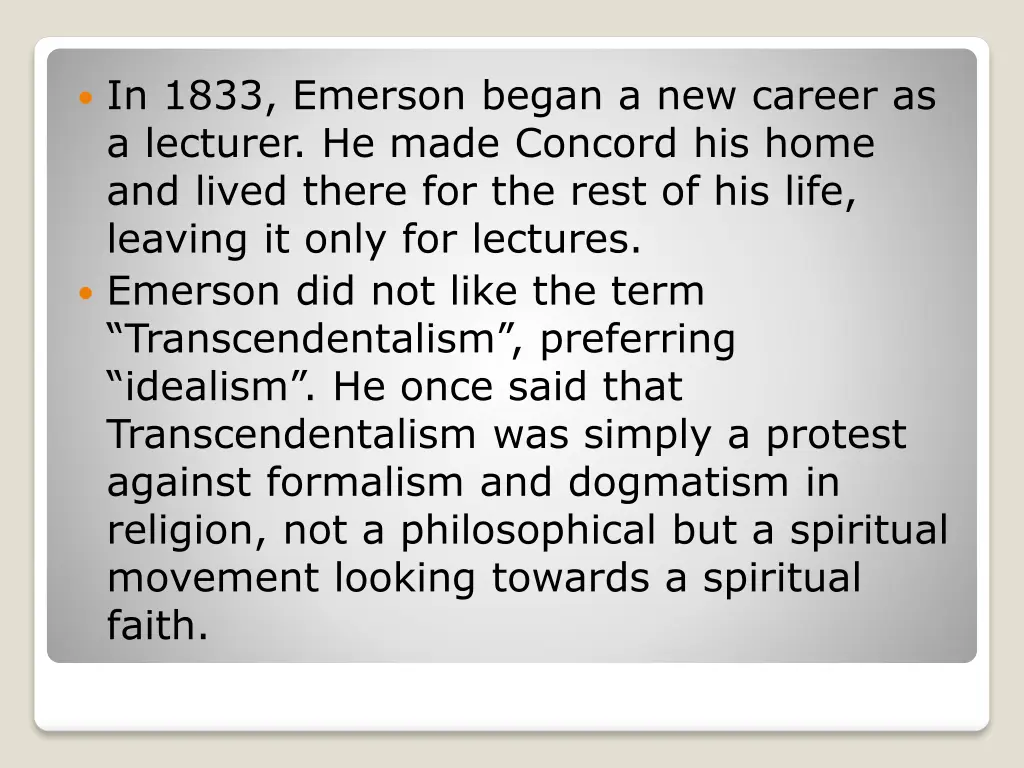 in 1833 emerson began a new career as a lecturer