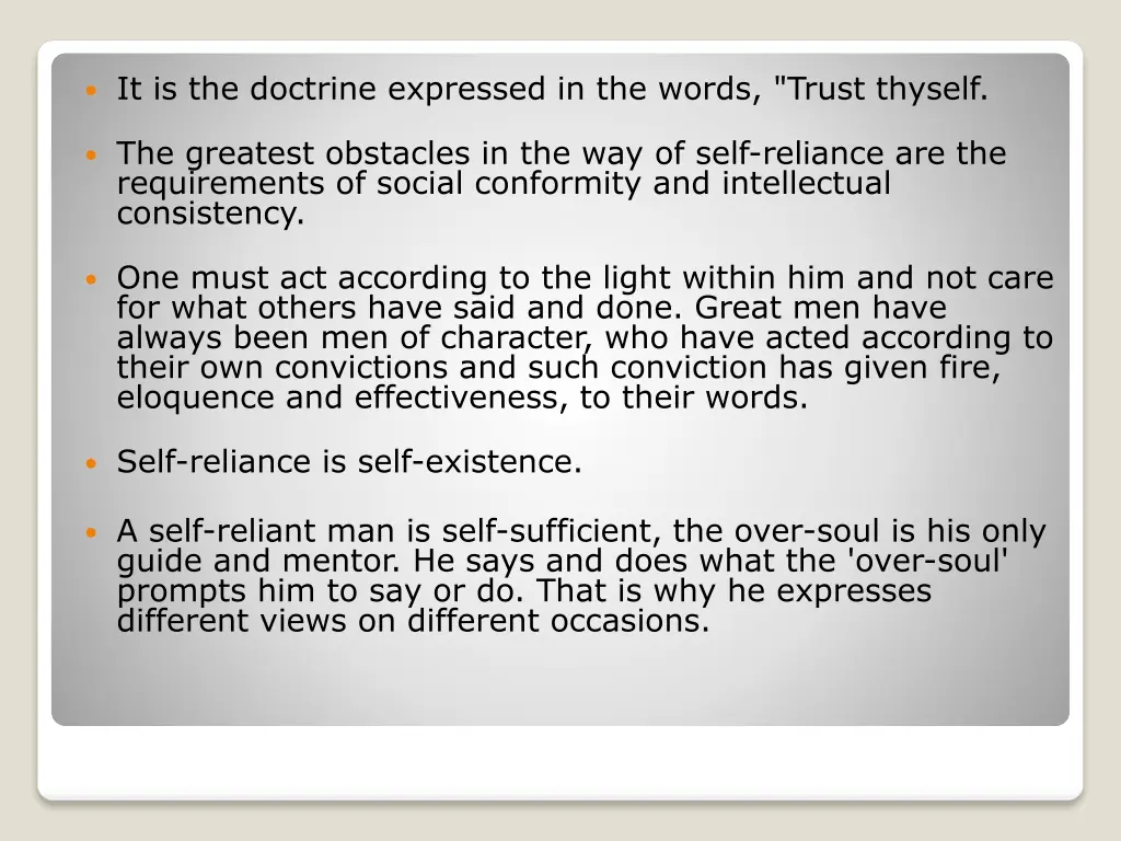it is the doctrine expressed in the words trust