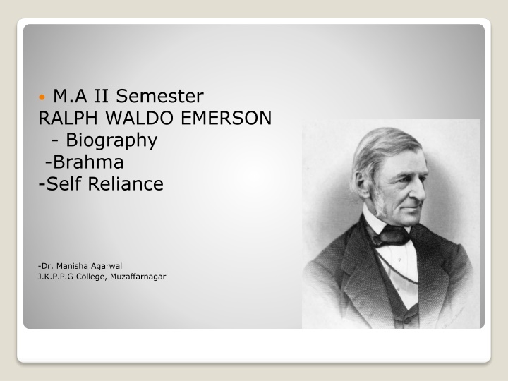 m a ii semester ralph waldo emerson biography