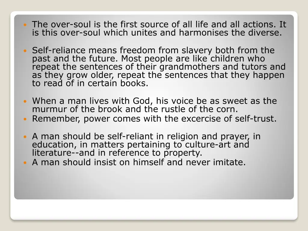 the over soul is the first source of all life