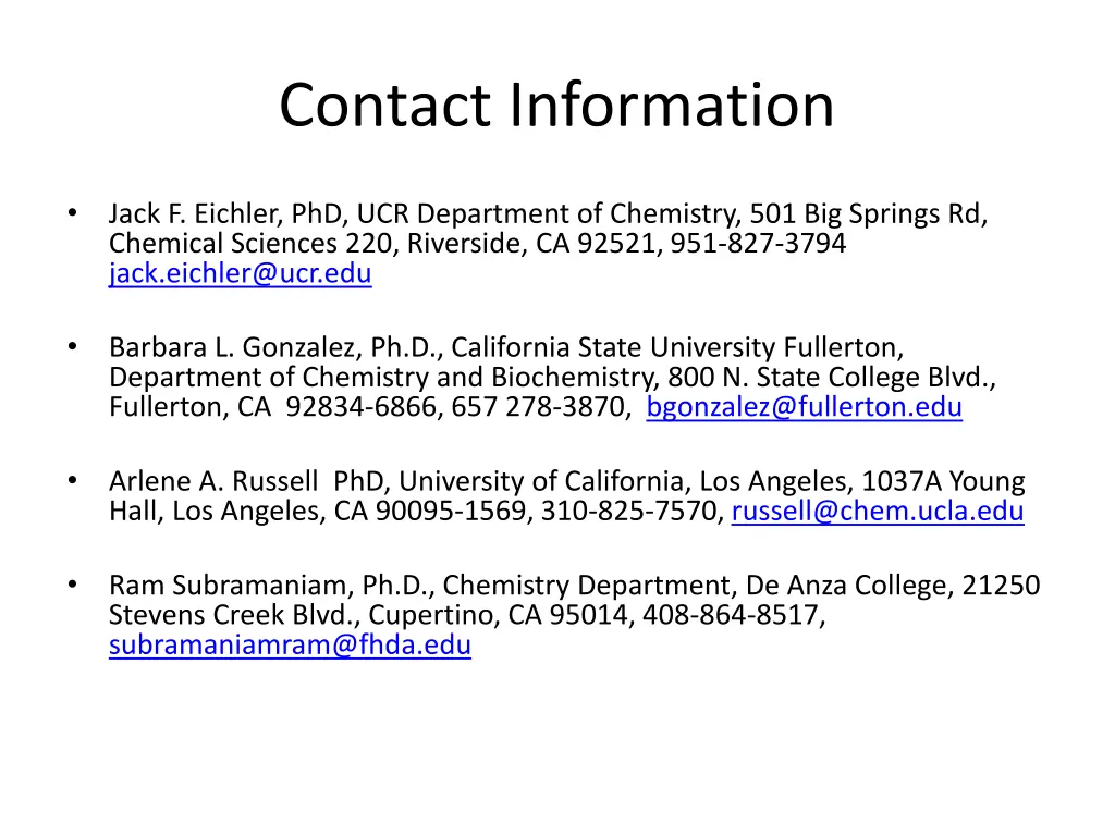 contact information