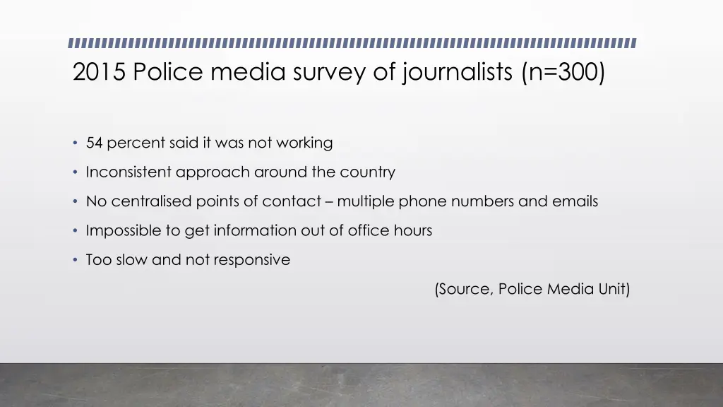 2015 police media survey of journalists n 300