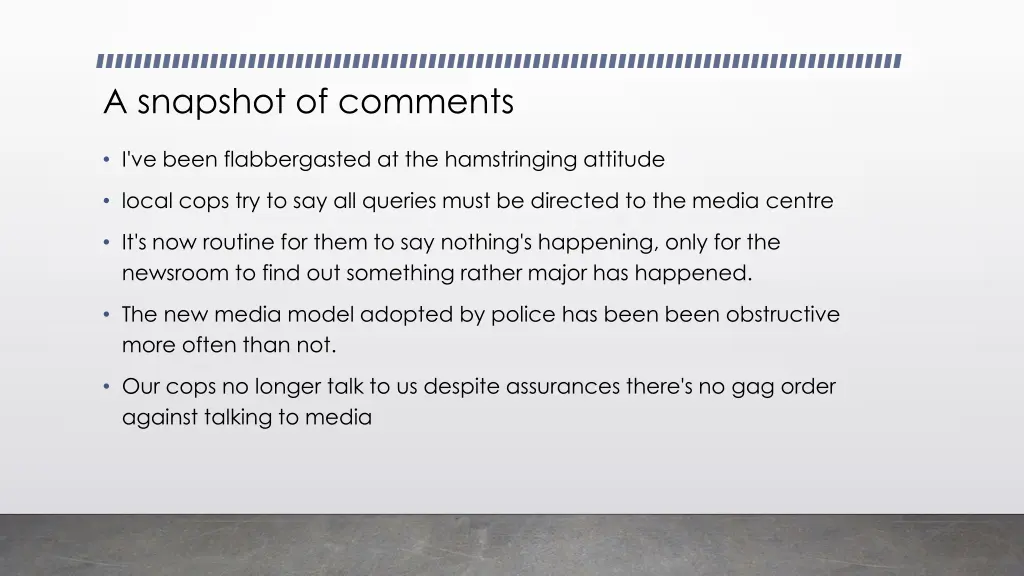 a snapshot of comments
