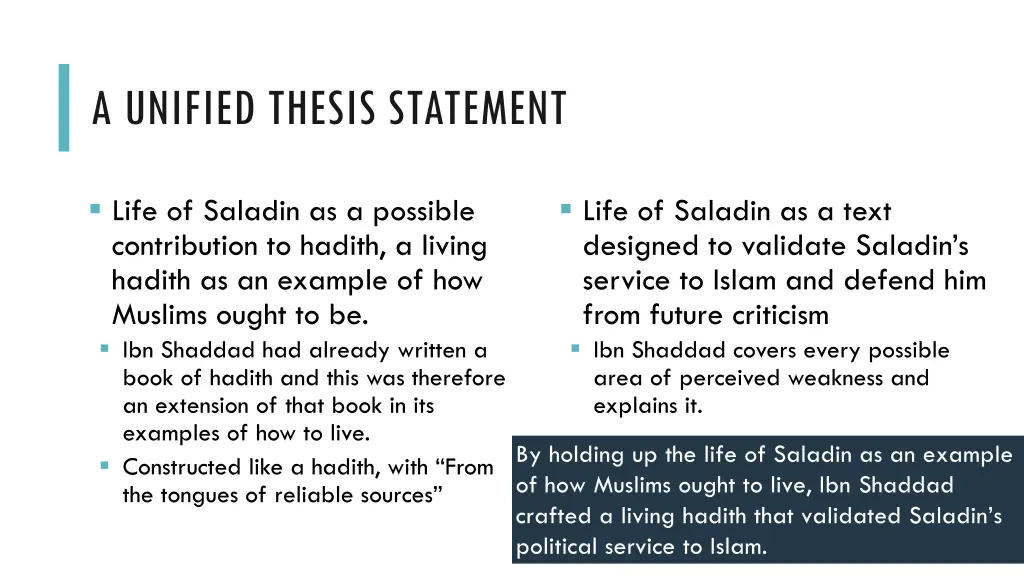 a unified thesis statement