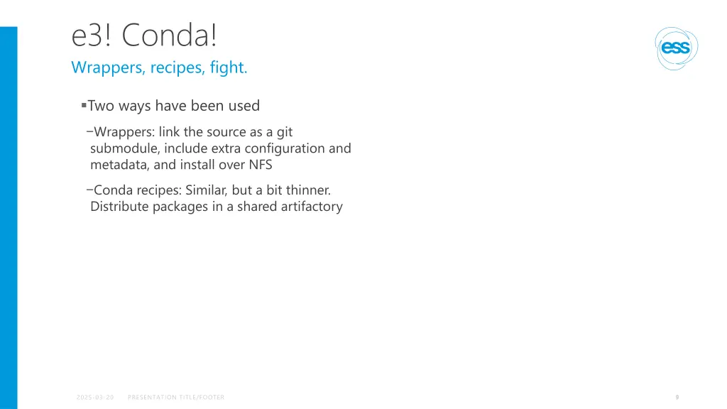 e3 conda wrappers recipes fight