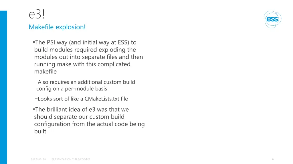 e3 makefile explosion